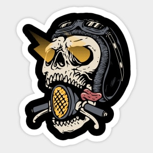 Skull Biker Sticker